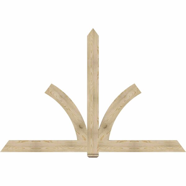 Ekena Millwork Redmond Rough Sawn Timber Gable Bracket, Douglas Fir, 96"W x 64"H x 2"D x 6"F, 16/12 Pitch GBW096X64X0206RED00RDF - main